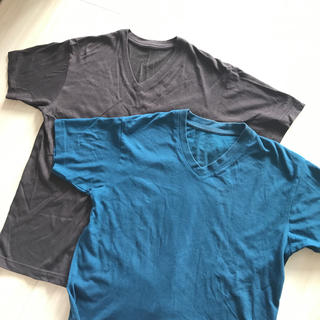 ユニクロ(UNIQLO)のUNIQLO メンズ ドライカラー Ｖネック Ｔシャツ サイズS 2枚セット(Tシャツ/カットソー(半袖/袖なし))
