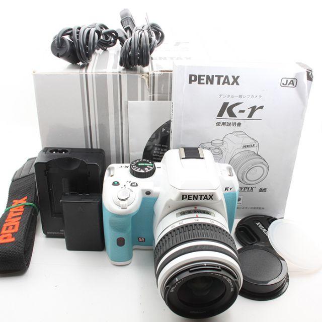 かわいい水色×白☆Pentax K-r 標準レンズセットの通販 by なだえみ's ...