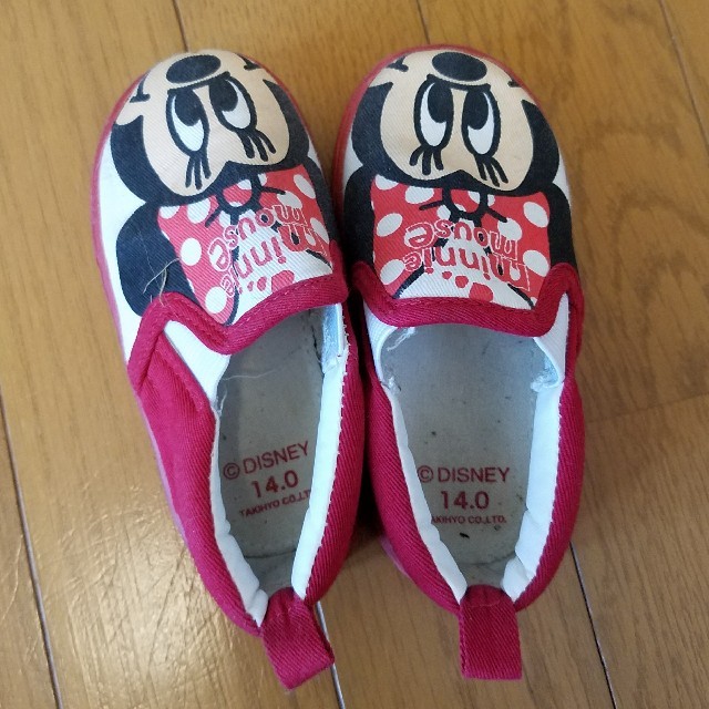 Disney(ディズニー)のミニーちゃん スリッポン 14cm キッズ/ベビー/マタニティのベビー靴/シューズ(~14cm)(スリッポン)の商品写真