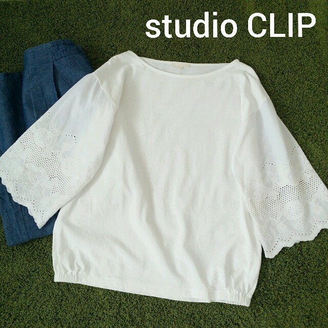 STUDIO CLIP(スタディオクリップ)のまりあさん専用　値下げ【着用少】スタディオクリップ　袖 レース 　　 レディースのトップス(Tシャツ(長袖/七分))の商品写真