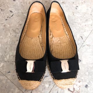 サルヴァトーレフェラガモ(Salvatore Ferragamo)の美品 フェラガモ エスパドリーユ フラットシューズ(ハイヒール/パンプス)