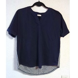 ショコラフィネローブ(chocol raffine robe)のショコラフィネローブ　変形カットソー　美品(カットソー(半袖/袖なし))