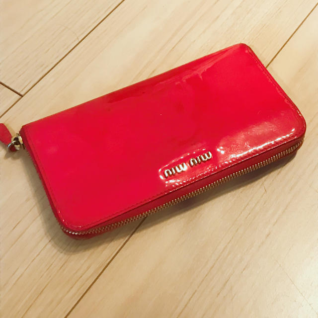 SALE MIU MIU財布 長財布 ミュウミュウ ピンク ベルニ