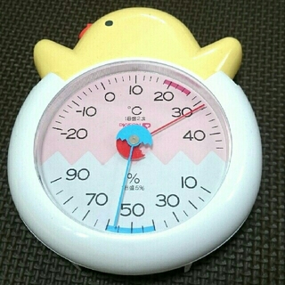 pigeon 温度湿度計 ひよこ＆新生児帽子(置時計)