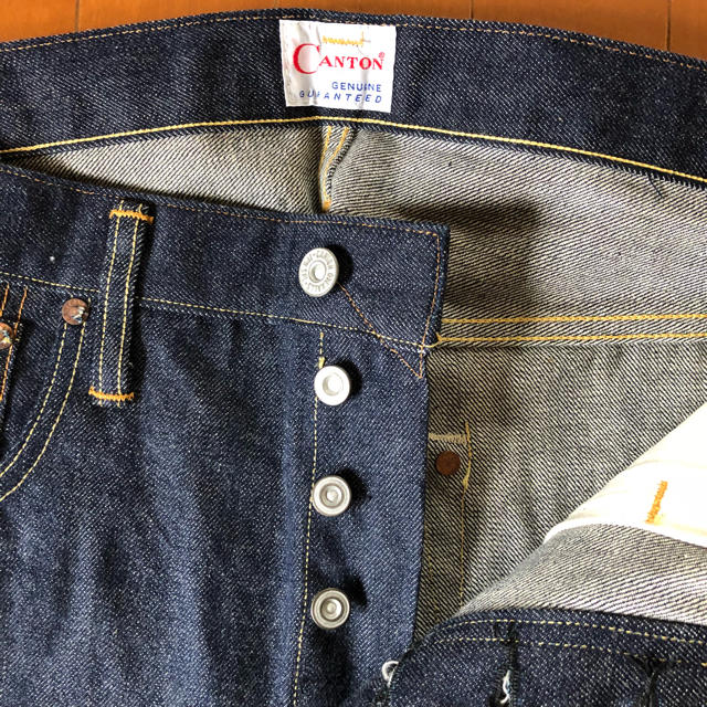 Canton(キャントン)のCANTON OVERALLS LOT.100 W32 リジット 白耳 日本製 メンズのパンツ(デニム/ジーンズ)の商品写真