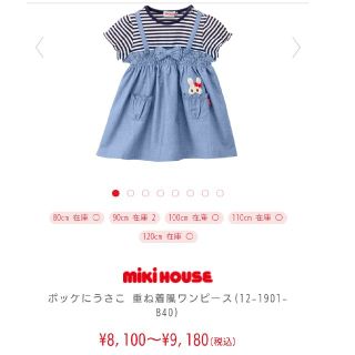 ミキハウス(mikihouse)の新品⭐ミキハウス うさこちゃん ワンピース 80(ワンピース)