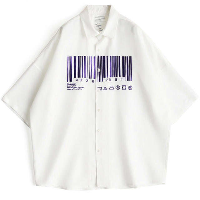 SHAREEF(シャリーフ)のSHAREEF ”BARCORD” EMB. S/S BIG SHIRTS メンズのトップス(シャツ)の商品写真