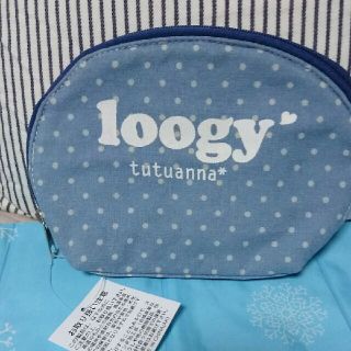 チュチュアンナ(tutuanna)の新品タグ付きチュチュアンナloogyデニムドット柄ポーチ(ポーチ)