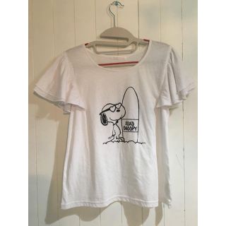 スヌーピー 袖フリル Ｔシャツ(Tシャツ(半袖/袖なし))