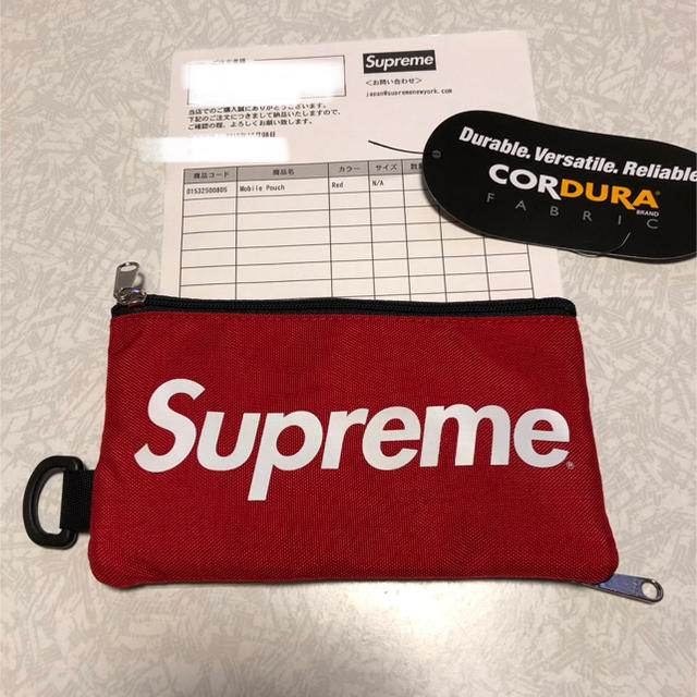 新品 Supreme mobile pouch RED