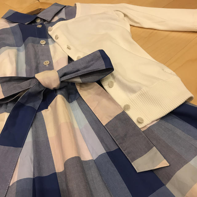 BURBERRY BLUE LABEL(バーバリーブルーレーベル)の美品♡クレストブリッジワンピ＆夏カーデセット レディースのワンピース(ひざ丈ワンピース)の商品写真