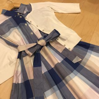 バーバリーブルーレーベル(BURBERRY BLUE LABEL)の美品♡クレストブリッジワンピ＆夏カーデセット(ひざ丈ワンピース)