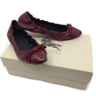 バーバリー(BURBERRY)のBURBERRY Bow Detail Brogue バレリーナ フラット 靴(バレエシューズ)