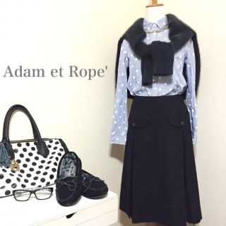 アダムエロぺ(Adam et Rope')のアダムエロペ ウールミディ丈スカート(ひざ丈スカート)