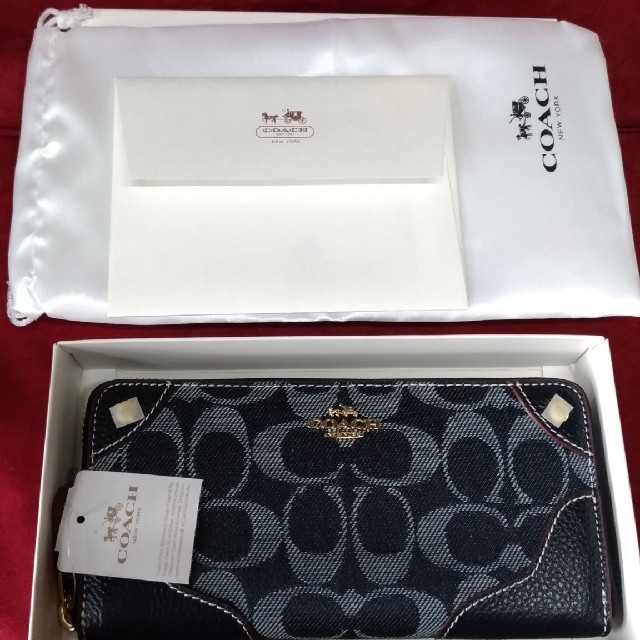 COACH(コーチ)の新品・未使用・最終値下げ！コーチ COACH 長財布 デニム&レザー53769 レディースのファッション小物(財布)の商品写真