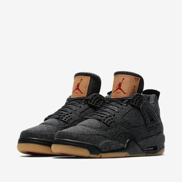 最安LEVI’S × NIKE AIR JORDAN 4 RETRO BLACK