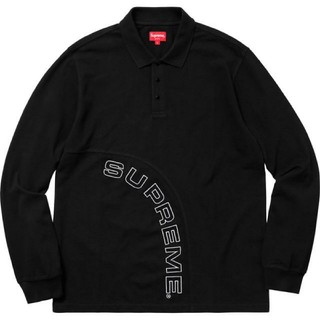 シュプリーム(Supreme)のSupreme Corner Arc L/S Polo Black Sサイズ(ポロシャツ)