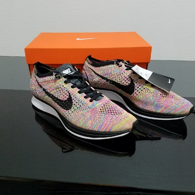 NIKE - FLYKNIT RACER 27cm ナイキ フライニットレーサー マルチ虹の