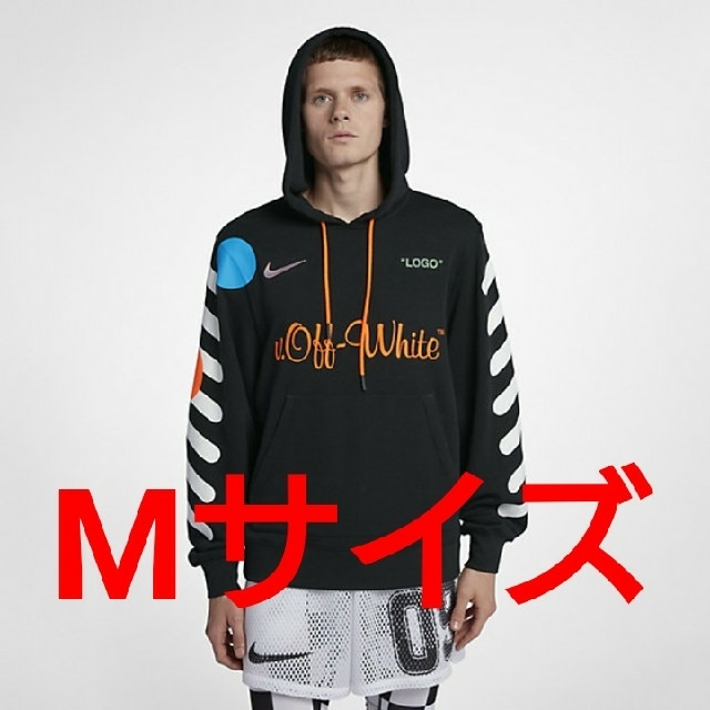 Mサイズ NIKE OFF-WHITE HOODIE パーカー BLACK 黒メンズ