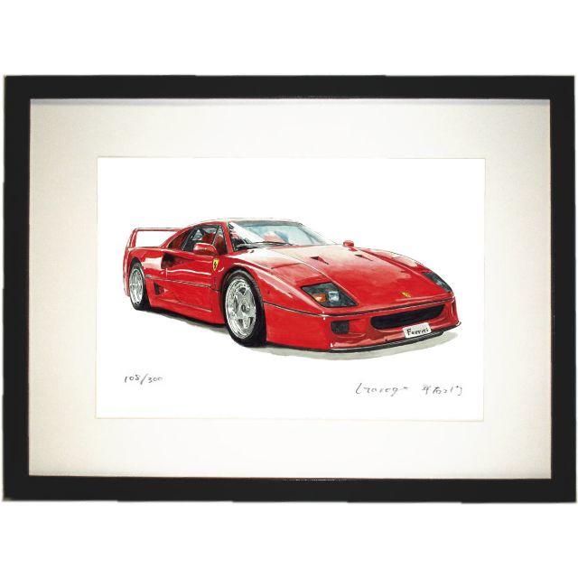 ブランドのギフト Ferrari - GC-404 フェラーリF40限定版画 直筆サイン額装○作家 F1