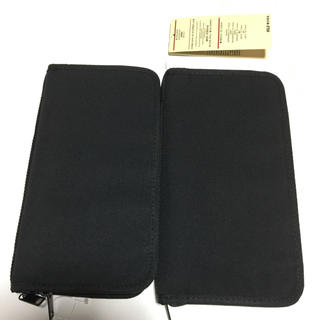 無印良品 パスポートケース ２個 リフィル付き セット 黒 ブラック MUJI(その他)