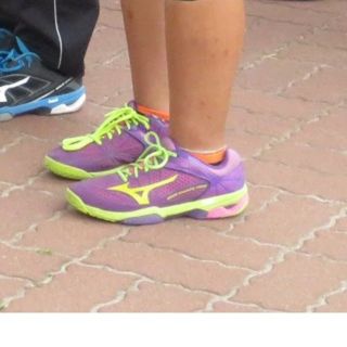 ミズノ(MIZUNO)のmizunoﾐｽﾞﾉﾃﾆｽｼｭｰｽﾞ24.0cmﾊﾟｰﾌﾟﾙﾗｲﾑ(シューズ)