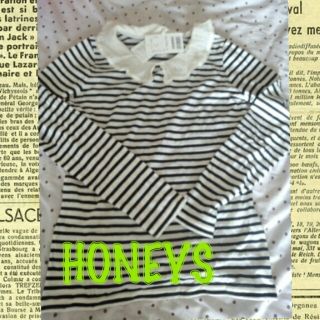 ハニーズ(HONEYS)の襟フリルボーダーT(カットソー(長袖/七分))