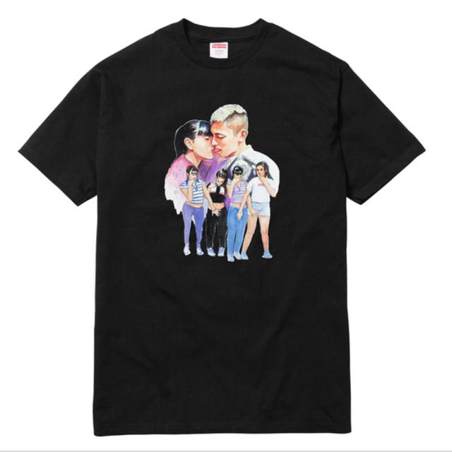 メンズ黒M supreme kiss tee