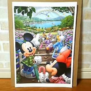 ディズニー(Disney)のディズニー ミッキー絵画：幸運の虹(ポスター)