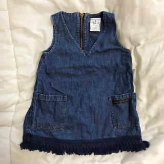 ザラキッズ(ZARA KIDS)のフリンジデニムジャンスカ(ワンピース)