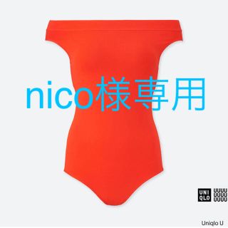 ユニクロ(UNIQLO)の【nico様専用】Uniqlo U シームレススイムワンピース S／レッド 新品(水着)