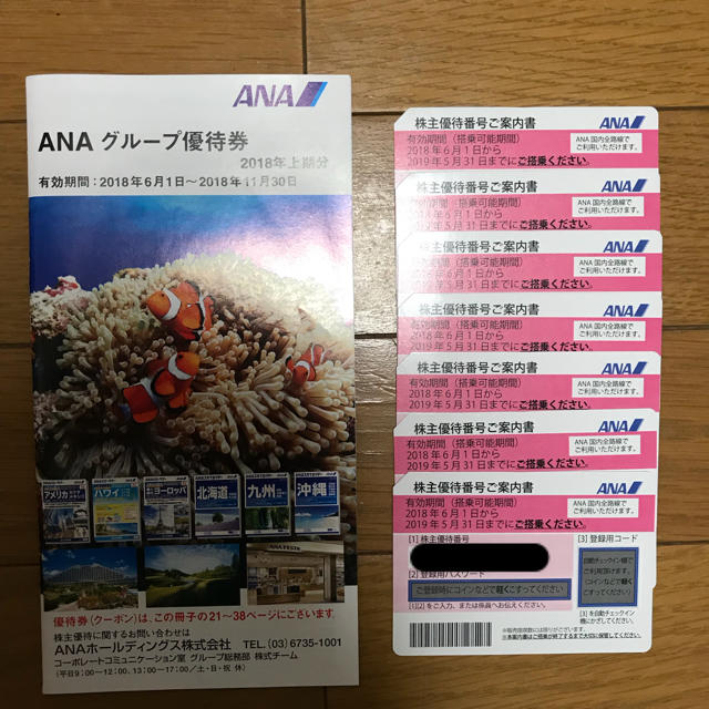 ANA(全日本空輸)(エーエヌエー(ゼンニッポンクウユ))のANA 株主優待 7枚 チケットの乗車券/交通券(航空券)の商品写真