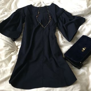 ショコラフィネローブ(chocol raffine robe)の☆chocol raffine robe 袖フレアワンピース(ひざ丈ワンピース)