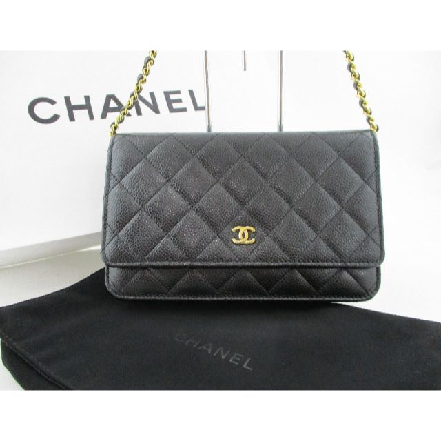 CHANEL - ゆんちゃん◇新品同様 極美 シャネル キャビアスキン チェーンウォレット