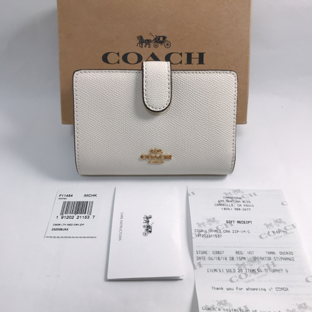 COACH(コーチ)の新品！COACH　レザー　折り財布　Chalk/CW レディースのファッション小物(財布)の商品写真