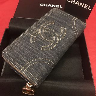 シャネル(CHANEL)のCHANEL☆デニムラウンドファスナー長財布(財布)