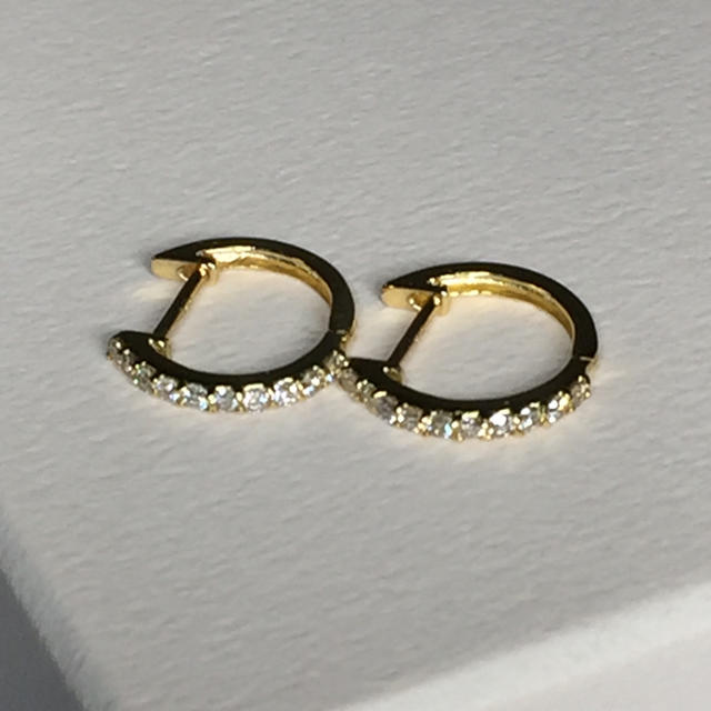 K18 ダイヤモンド フープピアス 0.2ct