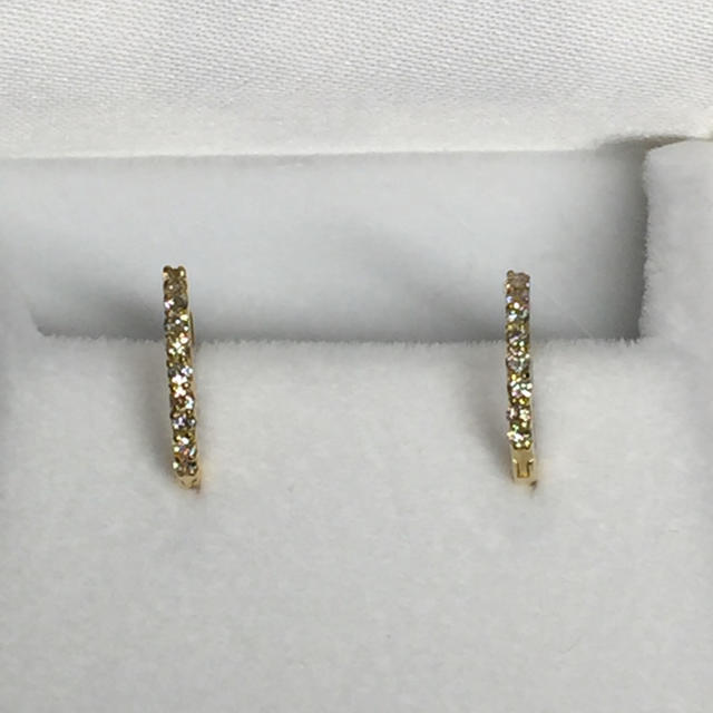 K18 ダイヤモンド フープピアス 0.2ct