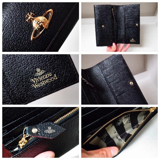 Vivienne Westwood(ヴィヴィアンウエストウッド)の正規品♡美品♡ヴィヴィアン　長財布　黒　レザー　土星　バッグ　財布　小物 レディースのファッション小物(財布)の商品写真