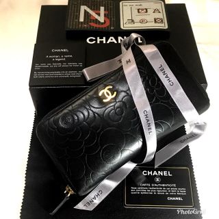 シャネル(CHANEL)のCHANEL カメリア ラウンドファスナー長財布(財布)