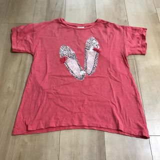 ザラキッズ(ZARA KIDS)のZARA GIRLS Tシャツ 130(128) 靴柄 レオパード スパンコール(Tシャツ/カットソー)