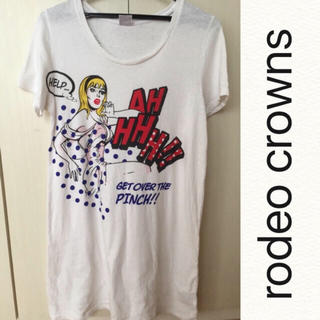 ロデオクラウンズ(RODEO CROWNS)のロデオ アメコミ調ロングTシャツ(Tシャツ(半袖/袖なし))