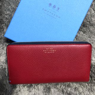 SMYTHSON ラウンドジップウォレット　長財布　スマイソン　レッド　赤