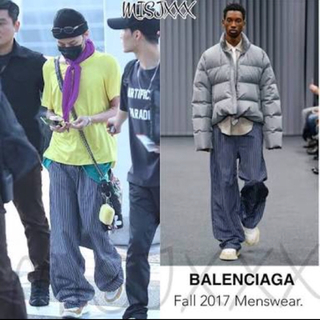 Balenciaga - 確実正規品 BALENCIAGA 17aw ストライプワイドパンツの 