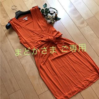 バナナリパブリック(Banana Republic)のバナナリパブリック 夏カラーオレンジ♡カシュクールワンピース(ひざ丈ワンピース)