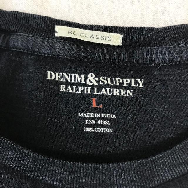 Denim & Supply Ralph Lauren(デニムアンドサプライラルフローレン)のラルフローレン デニム＆サプライ ヴィンテージ加工 Tシャツ Lサイズ レディースのトップス(Tシャツ(半袖/袖なし))の商品写真