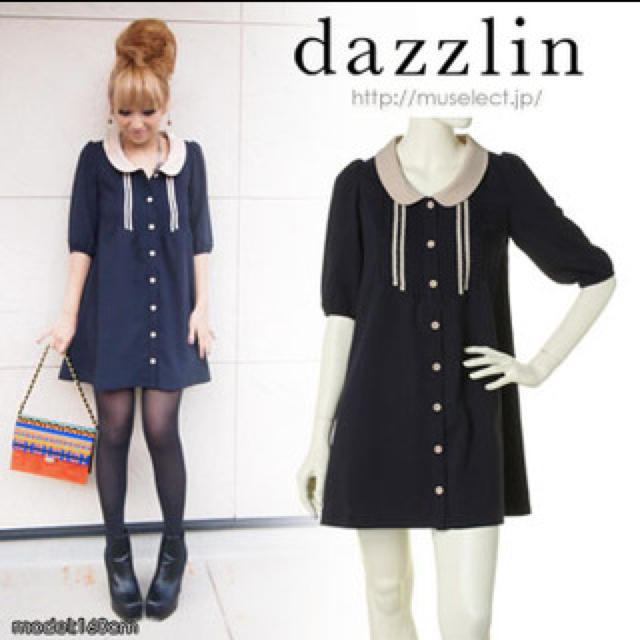 dazzlin(ダズリン)のdazzlin★五分袖襟付きワンピース レディースのワンピース(ミニワンピース)の商品写真