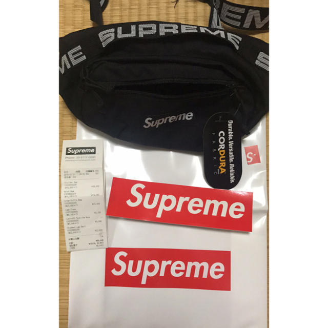 18SS supreme waist bag black ウエストバッグ 黒