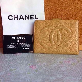 シャネル(CHANEL)の本物シャネルキャビアスキン小銭入れ付財布(財布)