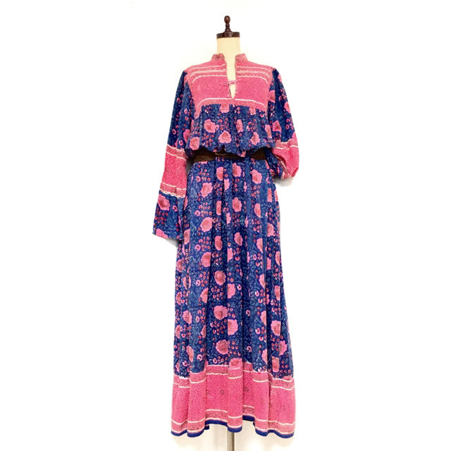 1970s Vintage Indian Cotton Maxi Dress